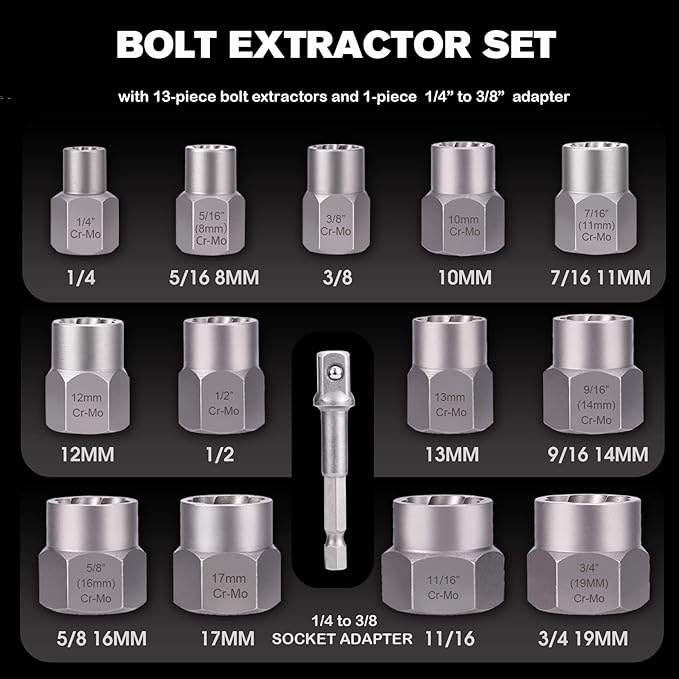 BoltMaster Pro™ 26-Piece Screw & Nut Remover Kit