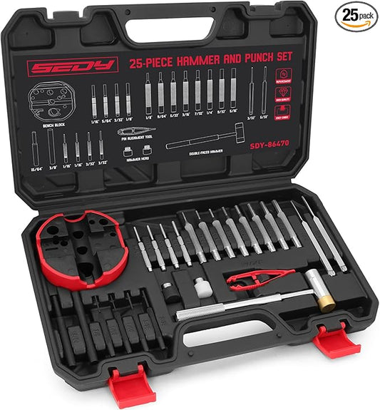 StrikeMaster Pro™ 25-Piece Pin Punch Hammer